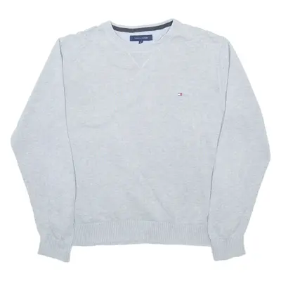 TOMMY HILFIGER Mens Jumper Grey Tight Knit XL