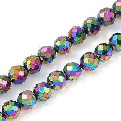Electroplated Synthetic Non-magnetic Hematite Beads Strands