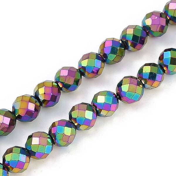 Electroplated Synthetic Non-magnetic Hematite Beads Strands