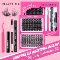 280Pcs DIY eyelash extension set, single eyelashes, eyelash bonding and sealing, tuft eyelash glue remover and eyelash tweeze...