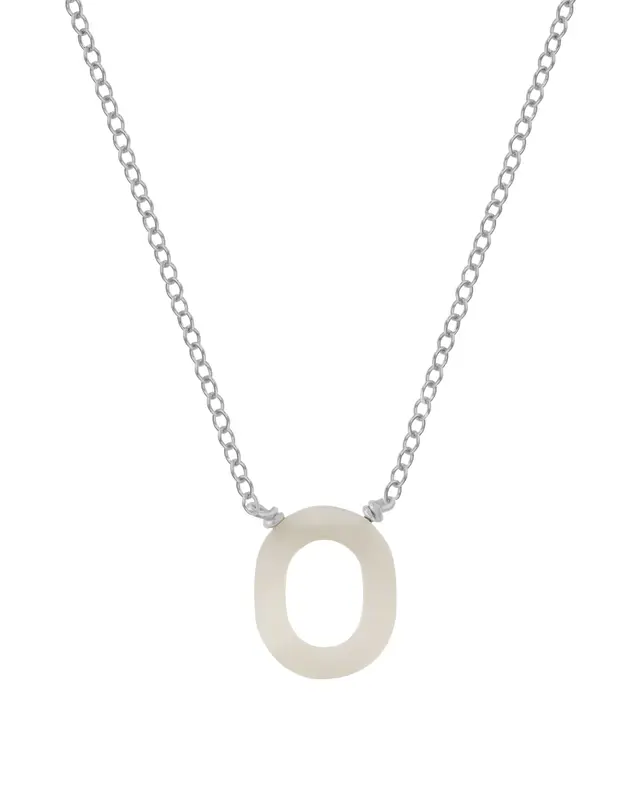 Dawn Initial Necklace | Metal Color: Silver | Style: O