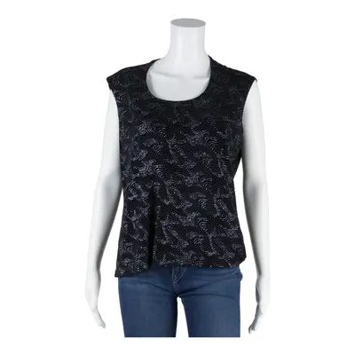 YOUR 6TH SENSE Y2K Sparkle Stretch Top Black Sleeveless Womens L