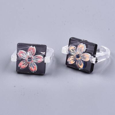 Transparent Resin Cuff Rings