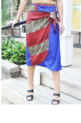 Miracle Faux Wrap skirt - wholesale - upcycled ***available to order spring 2023*** | Size: S/M M/L (3 3) | Color: Assorted