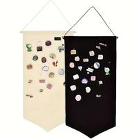 Boho Badge Display Board, 1 Count Brooch & Medal Collection Wall Hanging Organizer, Decorative Pin Board for Home Office Scho...