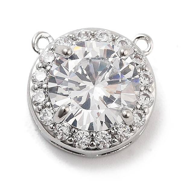 Brass Micro Pave Clear Cubic Zirconia Pendants