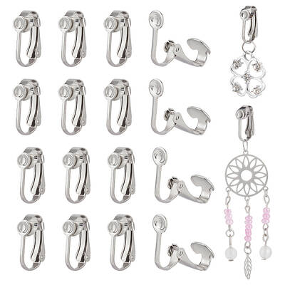 70Pcs 304 Stainless Steel Clip-on Earring Findings