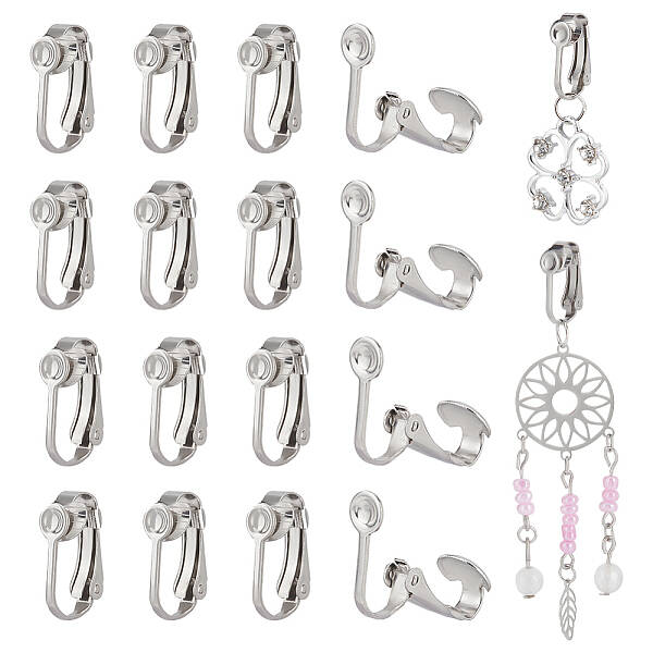 70Pcs 304 Stainless Steel Clip-on Earring Findings