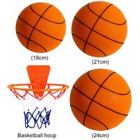 Kids Bouncing Mute Silent Basketball Squeezable Mute Bouncing Basketball Indoor Silent Ball Foam Basketball rim net Bounce Fo...