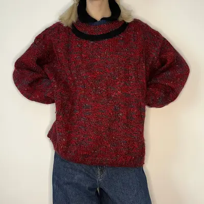 Unbranded Collared Jumper - XL Red Acrylic Blend