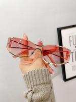 Unisex Simple Style Plain Color Sunglasses, Vintage Trendy Wrap Around Frame Sunglasses for Everyday Use, Fashion Accessories...