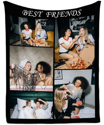 Custom Blanket With Text Photos For Best Friend - Aperturee