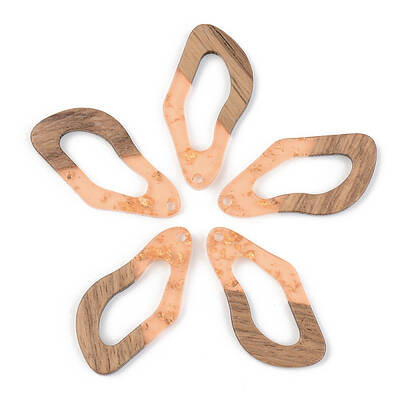 Transparent Resin & Walnut Wood Pendants