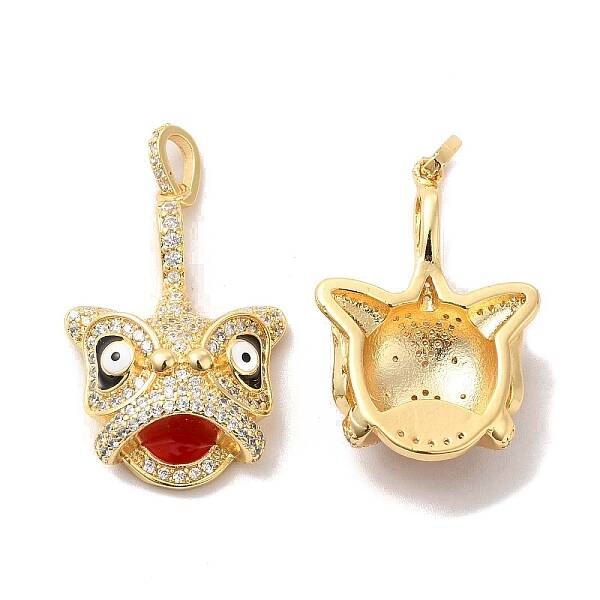 Brass Micro Pave Cubic Zirconia Pendants