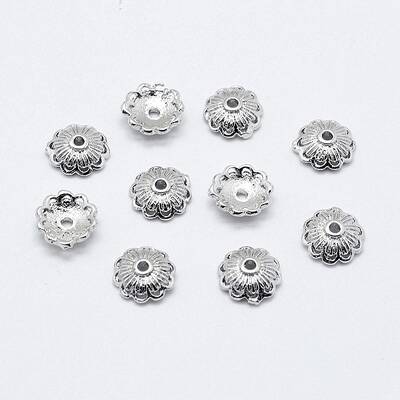 Multi-Petal Brass Fancy Bead Caps