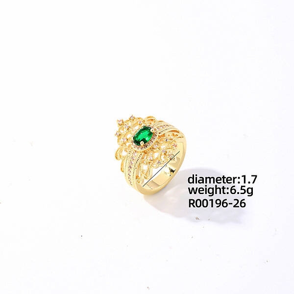 Brass Rhinestones Finger Rings for Women