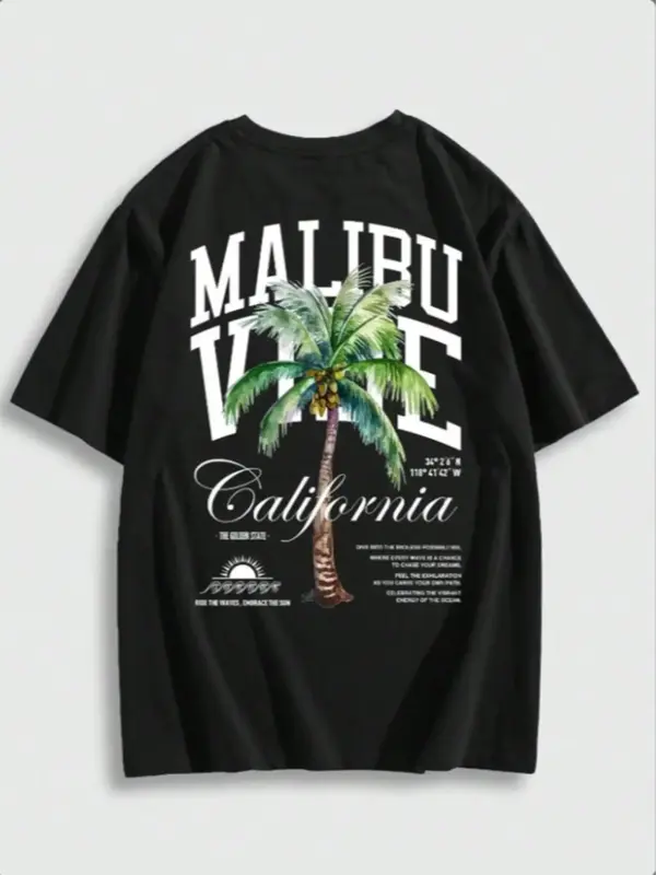 Women's Casual Fitted T-Shirt, Style, Large Print Trendy Design, Summer Fashion Top, Comfortable & Stylish