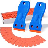 Plastic Razor Blade Scraper, Scraper Tool with Plastic Blades, Cleaning Scraper Remover for Stickers, Decals, Adhesive, Label...
