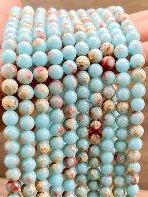 Natural Imperial Stone Beads, DIY Jewelry Making, 8mm Decorative Beads, Handmade Bracelets and Necklaces, Craft Supplies, 38c...