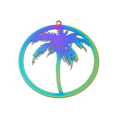 201 Stainless Steel Etched Metal Embellishments Pendants