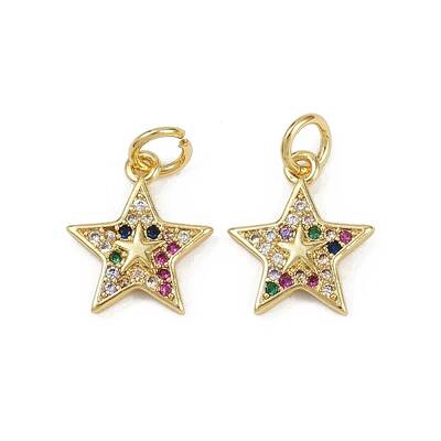 Brass Micro Pave Cubic Zirconia Pendants