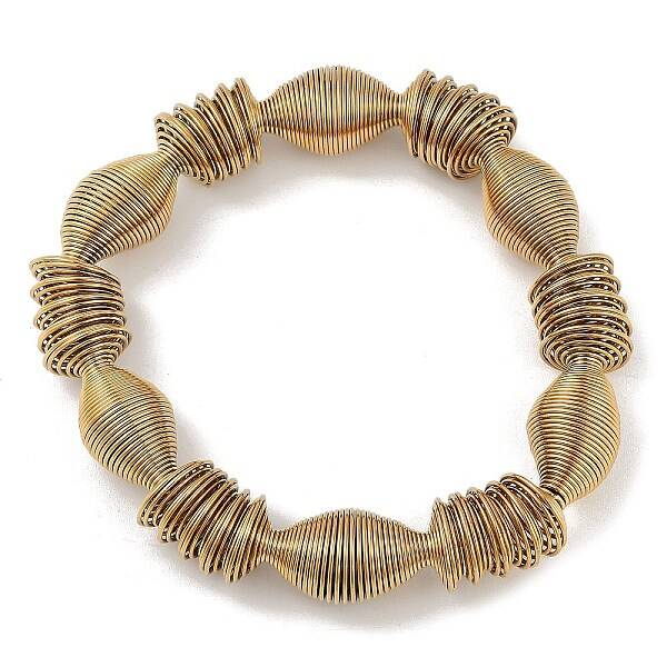 Ion Plating(IP) Adjustable 304 Stainless Steel Bicone Spring Wire Bracelets