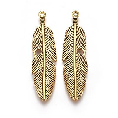 Tibetan Style Alloy Feather Big Pendants