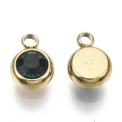 PVD Vacuum Plating 201 Stainless Steel Rhinestone Charms