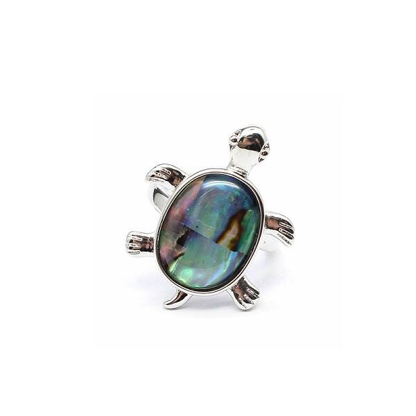 Natural Paua Shell Adjustable Ring