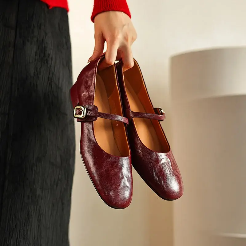 CHIKO Aceline Round Toe Block Heels Mary Jane Shoes