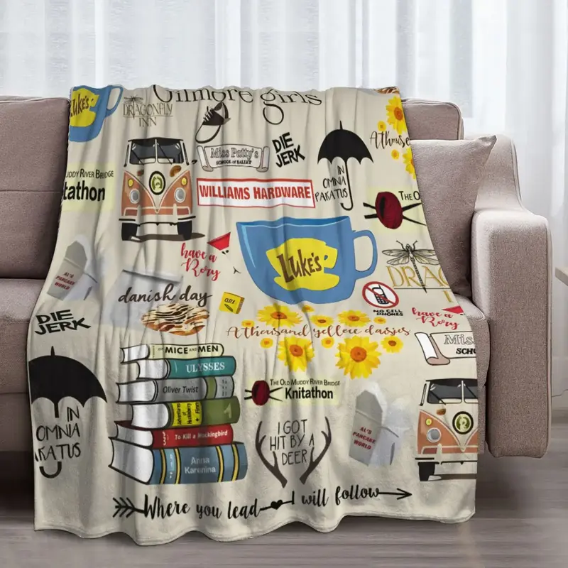 Gil-more Girls Throw Blanket Flannel Blanket Ultra-Soft Fleece Throw Cozy Fuzzy Plush Flannel Blanket Suitable for All Season...