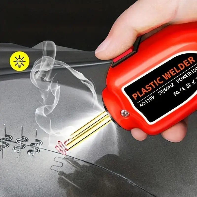 Car Bumper Plastic Welder Machine Kit With LED Light, Car Bumper Welding Machines With 200 Welding Nails, Car Bumper Repair T...
