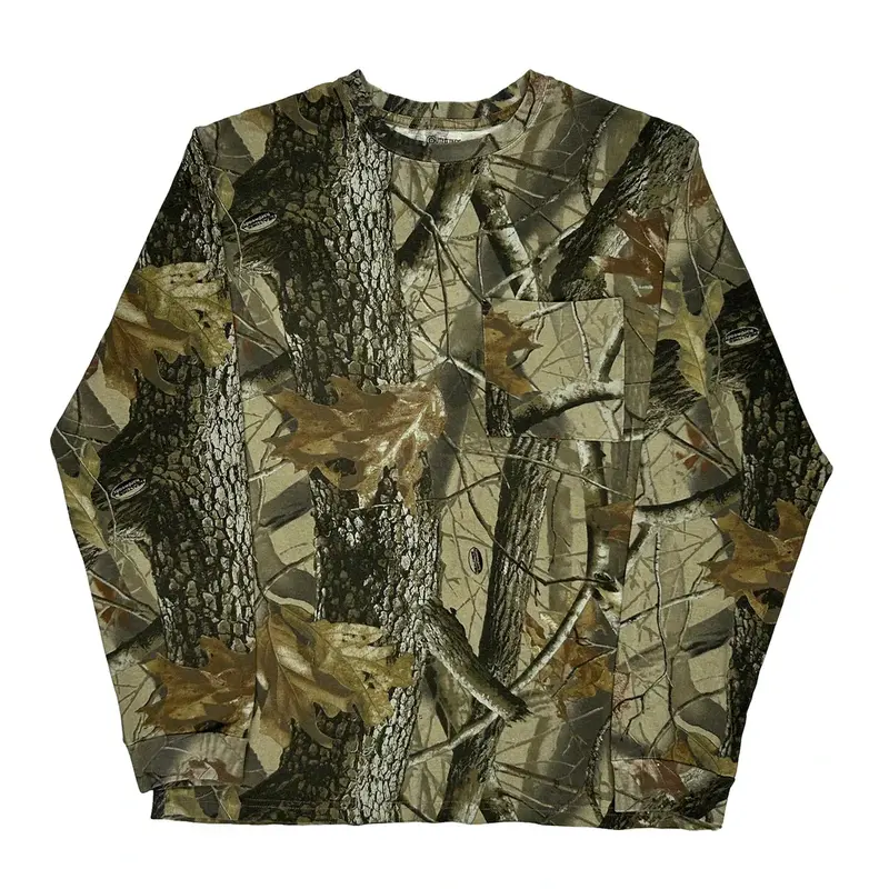 Ridge Outfitters Camo Long Sleeve T-Shirt - Medium Khaki Cotton | Size: medium