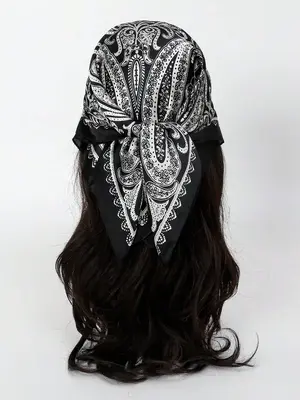 Stylish 1pc Geometric Print Bandana for Women – Ideal as Headband, Hair Band, or Scarf to Elevate Everyday Looks