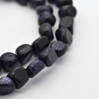 Synthetic Blue Goldstone Bead Strands