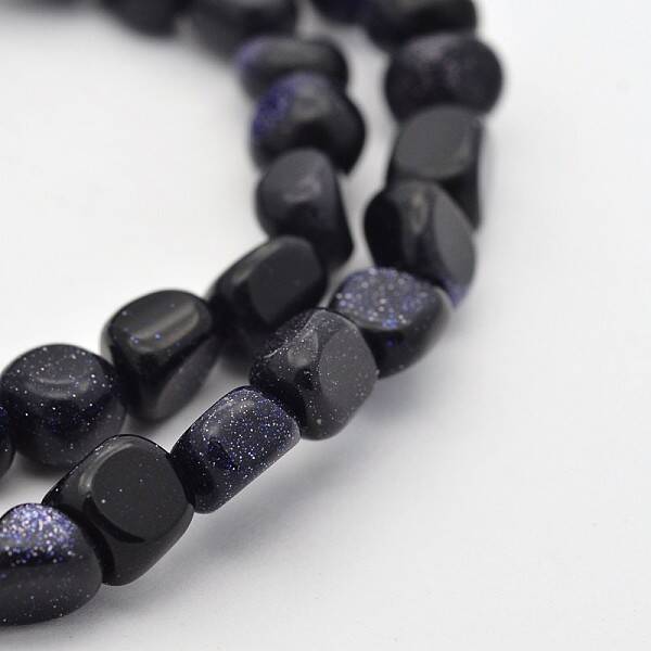 Synthetic Blue Goldstone Bead Strands