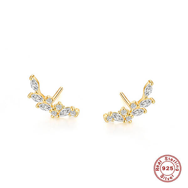 Sterling Sliver Micro Pave Cubic Zirconia Stud Earrings