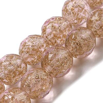 Handmade Gold Sand Lampwork Beads Strands