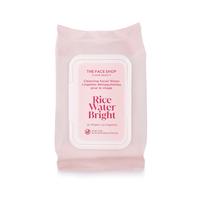 Rice Water Bright Cleansing Facial Wipes - Non-Irritating Makeup Remover for Normal to Dry, Oily Skin - Vegan, Dermatological...