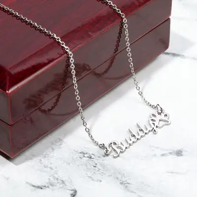 Adorable Paw Print Name Necklace -  Personalized Just for You