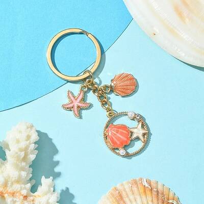 Alloy Enamel & Rhineston & Plastic Keychain