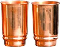 Pure Copper Glass for Drinking Water - Tumbler Set of 2 (11.8 Oz Approx) - Copper Cup Set for Ayurveda Health Benefits - Drin...