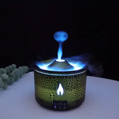 Volcano Aromatherapy Machine Desktop Essential Oil Diffuser Flame Home Night Light Ornament Wireless Remote Control humidifi...