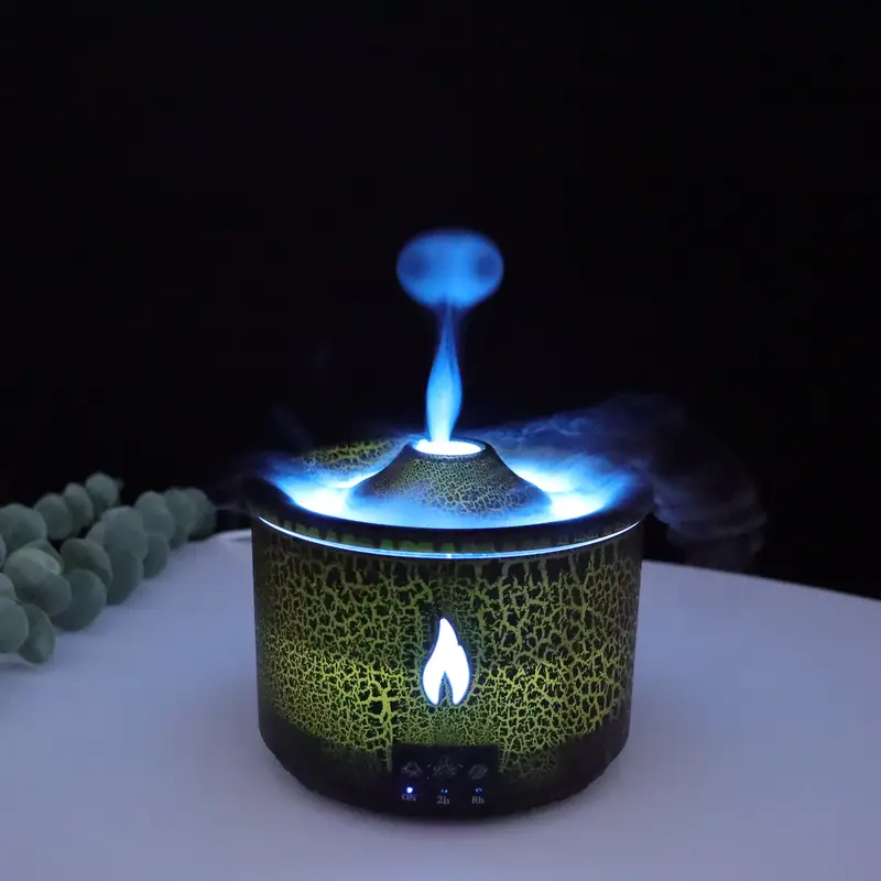 Volcano Aromatherapy Machine Desktop Essential Oil Diffuser Flame  Home Night Light Ornament Wireless Remote Control humidifi...