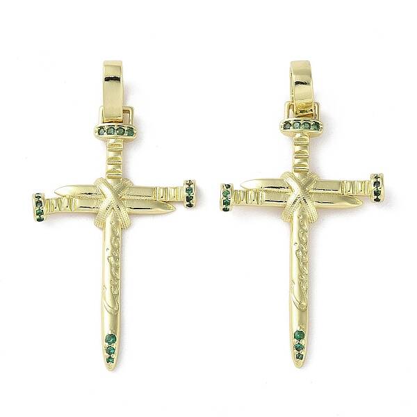 Rack Plating Brass Cubic Zirconia Pendants