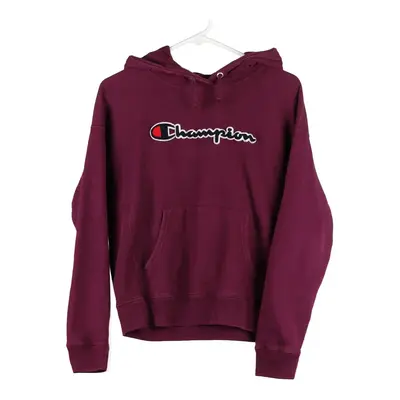 Champion Spellout Hoodie - Medium Purple Cotton Blend