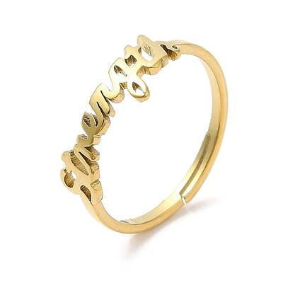 Ion Plating(IP) 304 Stainless Steel Word Adjustable Ring