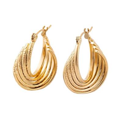 Ion Plating(IP) 304 Stainless Steel Hoop Earrings for Women