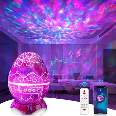 Dinosaur Egg Galaxy Projector Lamp, 360° Rotation Night Light Projector, Color Changing Star Projection Light, Room Lights F...