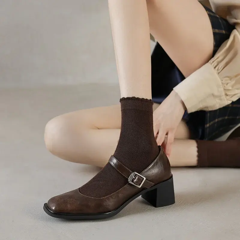 CHIKO Krystin Square Toe Block Heels Mary Jane Shoes